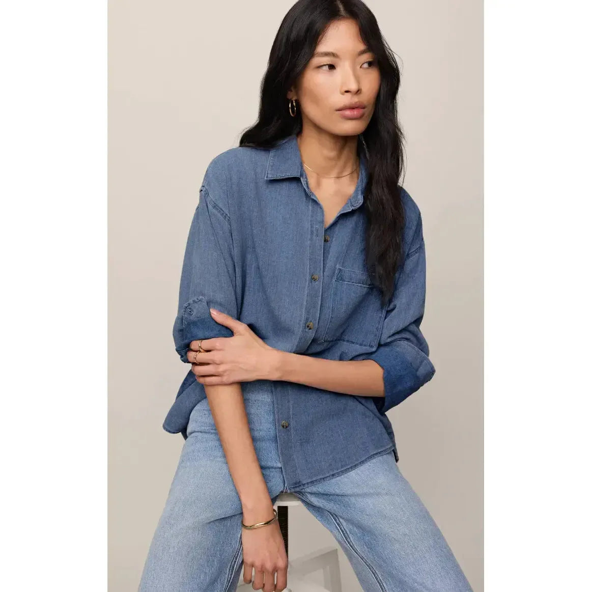 THE PERFECT TWILL BUTTON UP-LADIES TOPS-Z SUPPLY-JB Evans Fashions & Footwear