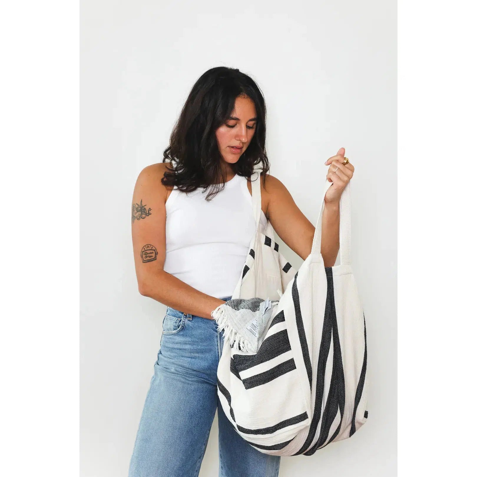 THE REY TOTE BAG-REY-O/SBLK-LADIES ACCESSORIES-TOFINO TOWEL CO-JB Evans Fashions & Footwear