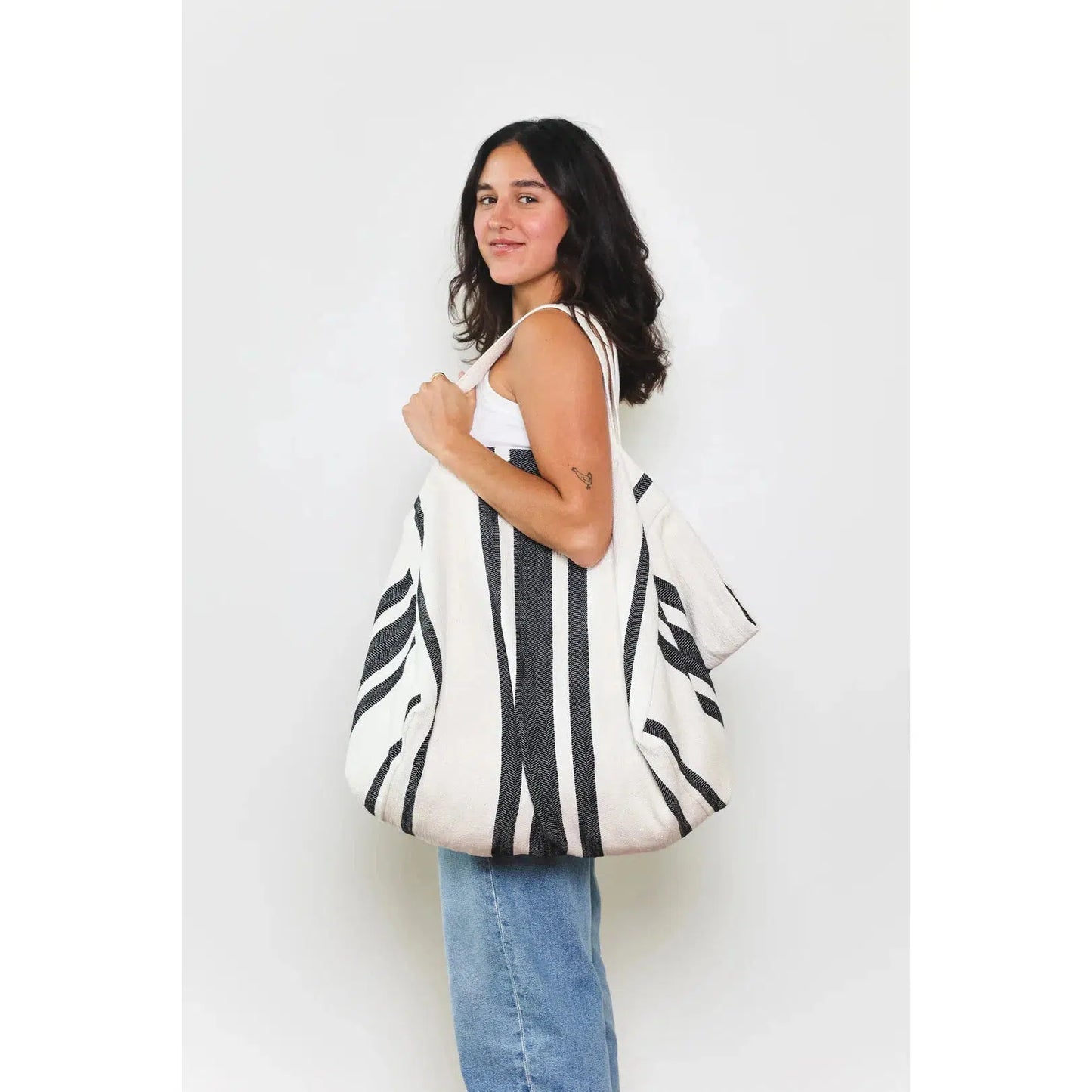 THE REY TOTE BAG-REY-O/SBLK-LADIES ACCESSORIES-TOFINO TOWEL CO-JB Evans Fashions & Footwear