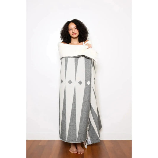 THE WREN FLEECE THROW GRANITE-HOME-TOFINO TOWEL CO-JB Evans Fashions & Footwear