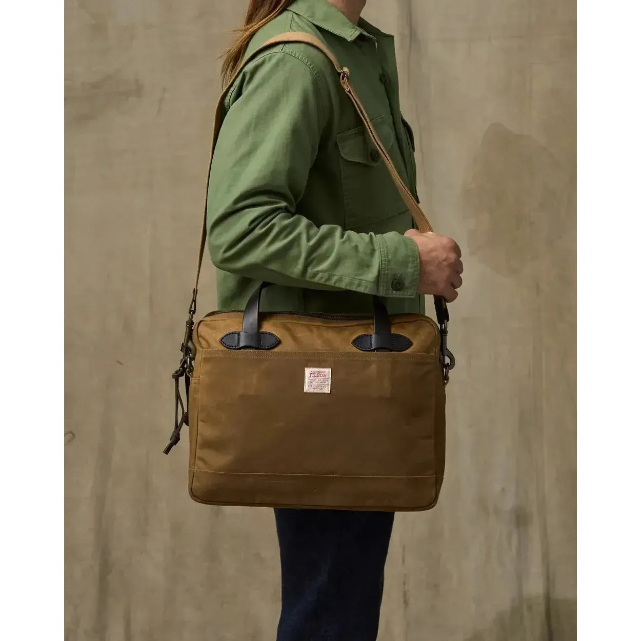 TIN CLOTH COMPACT BRIEFCASE-TRAVEL ACCESSORIES-FILSON-JB Evans Fashions & Footwear