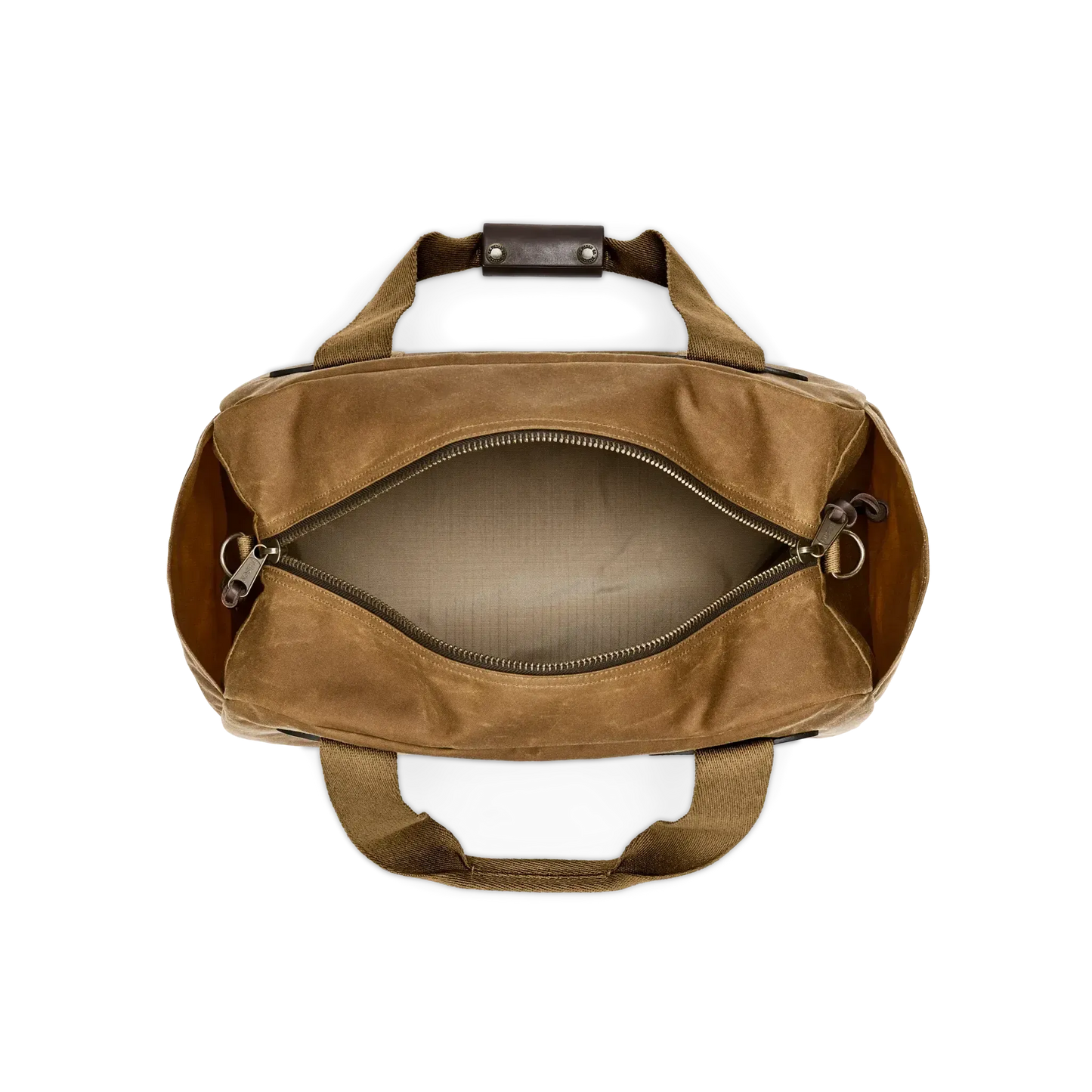 TIN CLOTH SMALL DUFFLE BAG DARK TAN-TRAVEL ACCESSORIES-FILSON-JB Evans Fashions & Footwear
