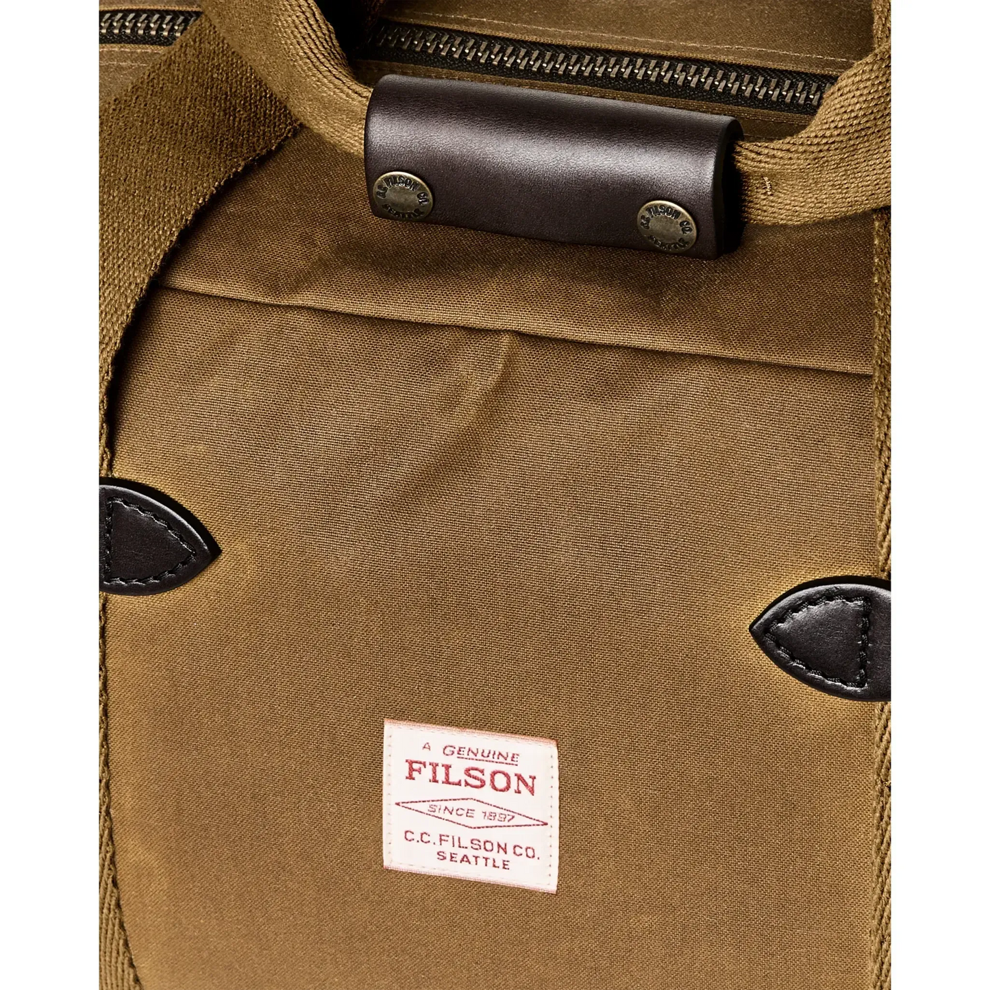 TIN CLOTH SMALL DUFFLE BAG DARK TAN-TRAVEL ACCESSORIES-FILSON-JB Evans Fashions & Footwear
