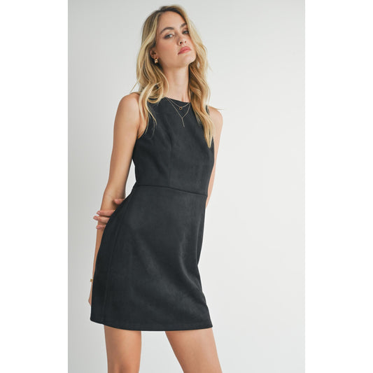 TUSCANY FAUX SUEDE MINI DRESS-LADIES DRESSES & JUMPERS-SADIE & SAGE-JB Evans Fashions & Footwear