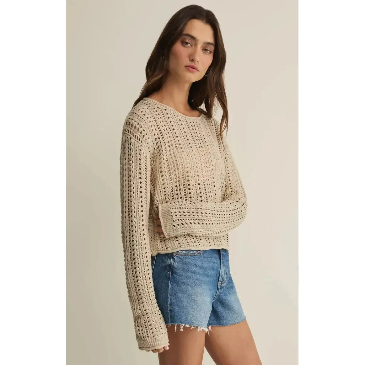 UPLAND CROCHET SWEATER-LADIES SWEATERS & KNITS-Z SUPPLY-JB Evans Fashions & Footwear