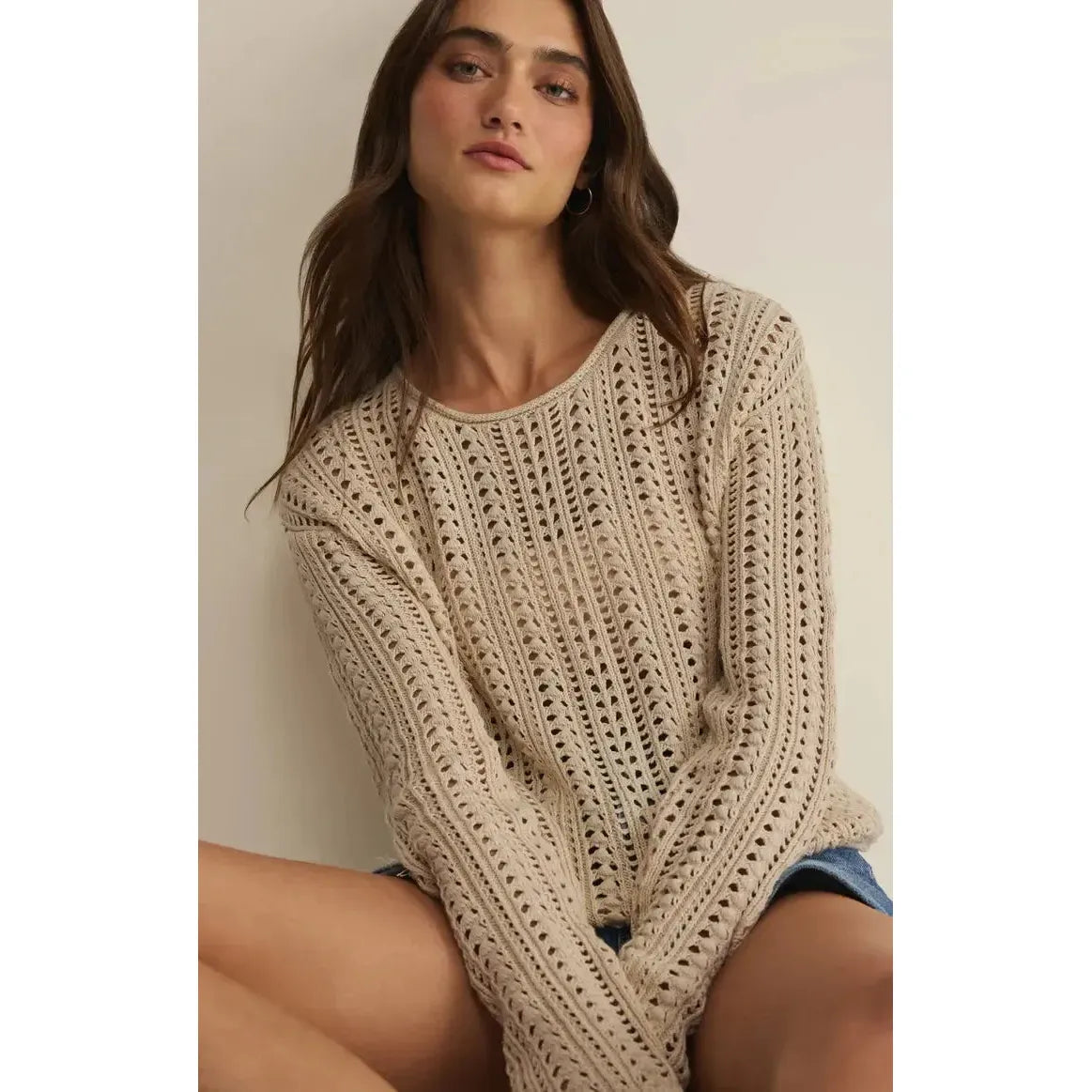 UPLAND CROCHET SWEATER-LADIES SWEATERS & KNITS-Z SUPPLY-JB Evans Fashions & Footwear