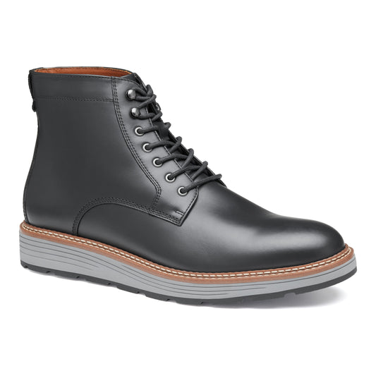 UPTON LUG PLAIN TOE - BLACK-MENS BOOTS-JOHNSTON & MURPHY-JB Evans Fashions & Footwear