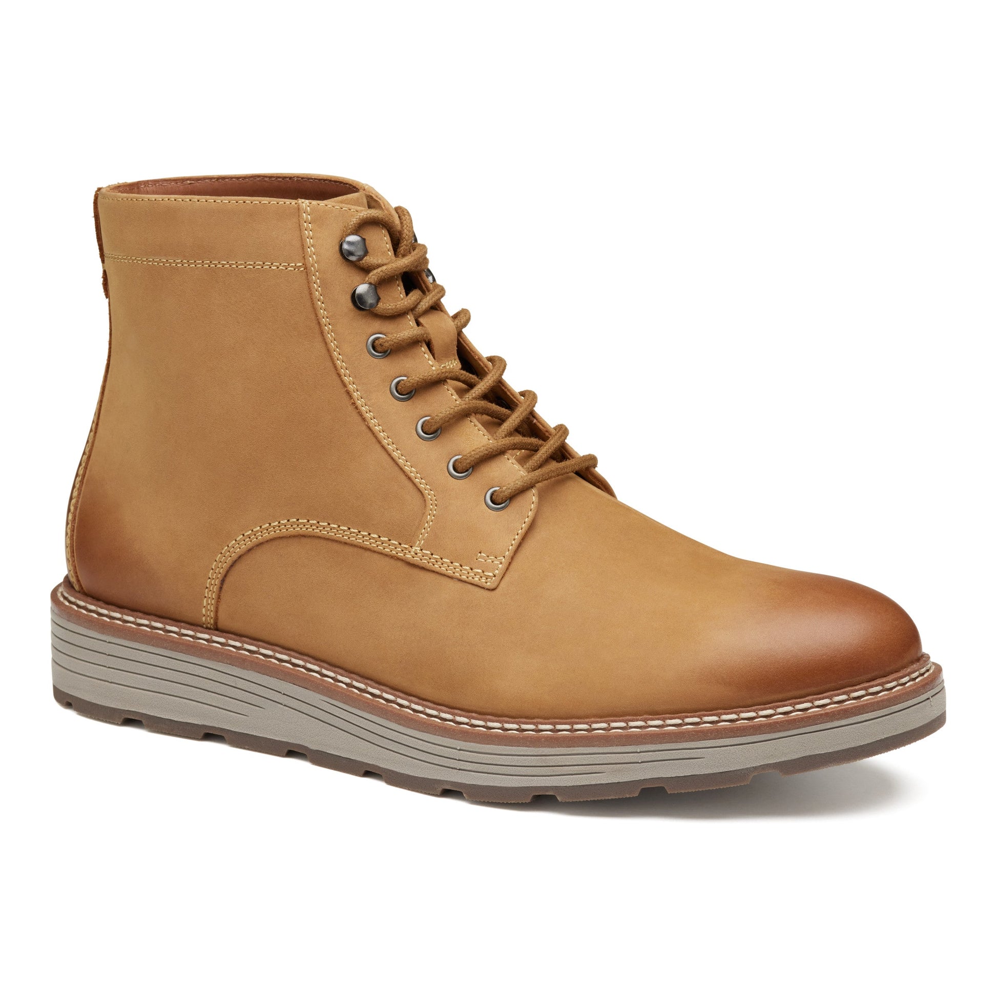 UPTON LUG PLAIN TOE - TAN-MENS BOOTS-JOHNSTON & MURPHY-JB Evans Fashions & Footwear