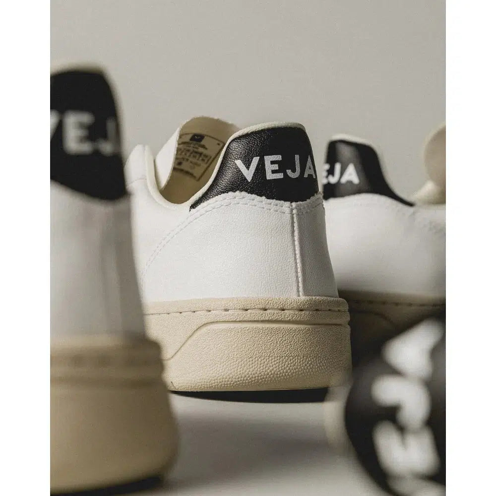 V-10 CWL WHITE WITH BLACK-MENS SNEAKERS-VEJA-JB Evans Fashions & Footwear