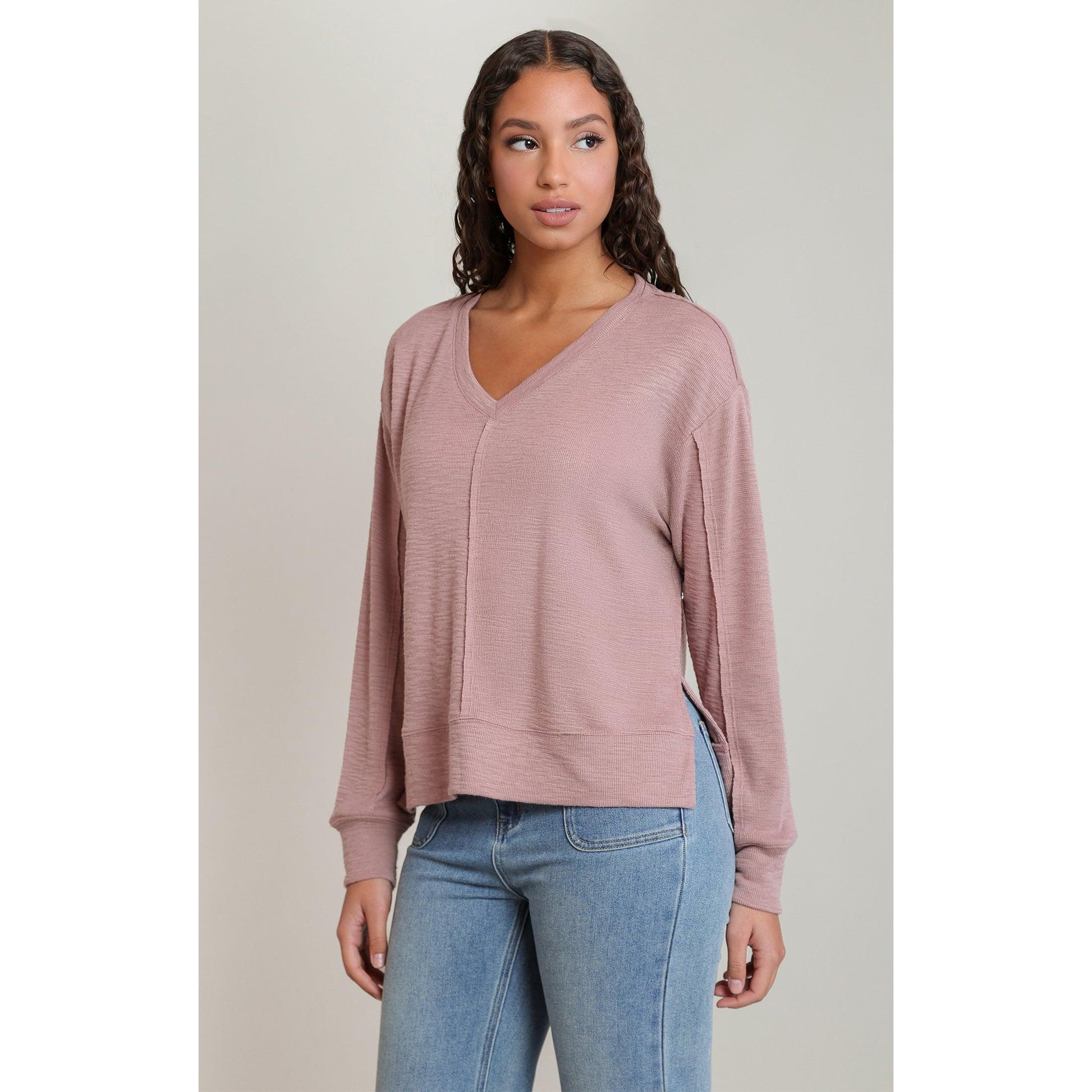V-NECK TOP-LADIES TOPS-DEX-JB Evans Fashions & Footwear