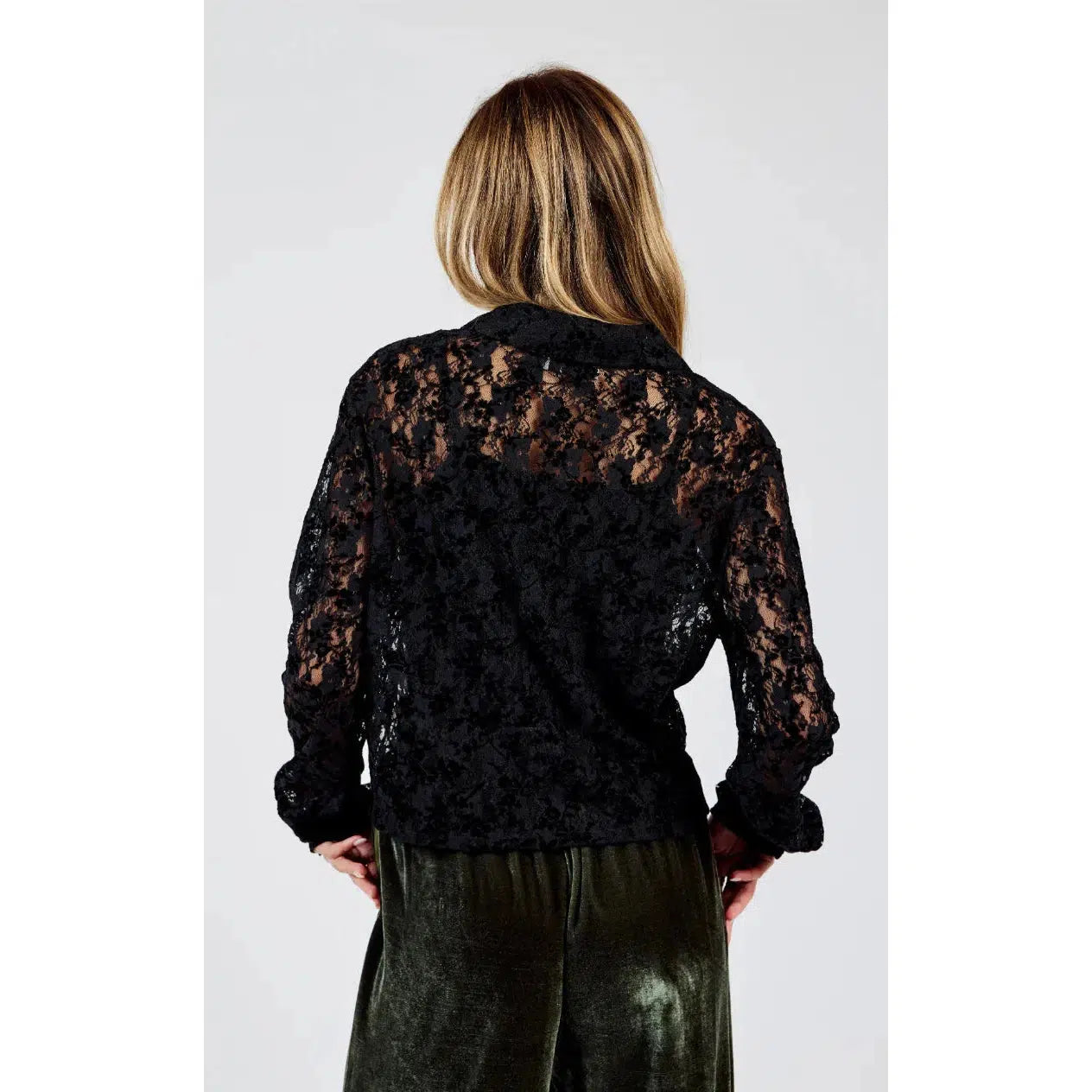 VELVET LACE SHIRT-LADIES TOPS-SADIE & SAGE-JB Evans Fashions & Footwear