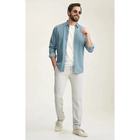 VERONA ICE GREY HIGH FLYER-MENS PANTS-34 HERITAGE-JB Evans Fashions & Footwear