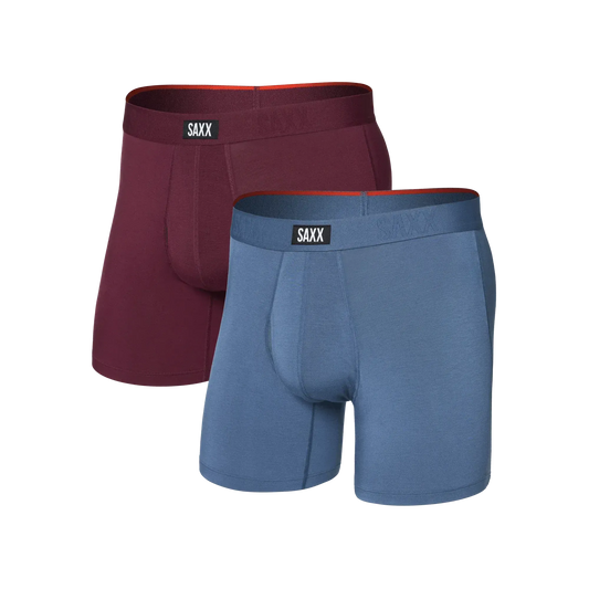 VIBE XTRA SOFT COMFORT BOXER BRIEF FLY 2PK-MENS UNDERWEAR-SAXX UNDERWEAR-JB Evans Fashions & Footwear