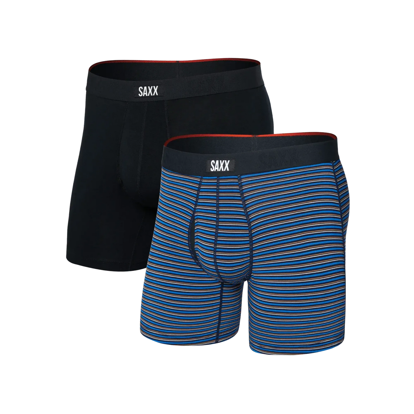 VIBE XTRA SOFT COMFORT BOXER BRIEF FLY 2PK-MENS UNDERWEAR-SAXX UNDERWEAR-JB Evans Fashions & Footwear