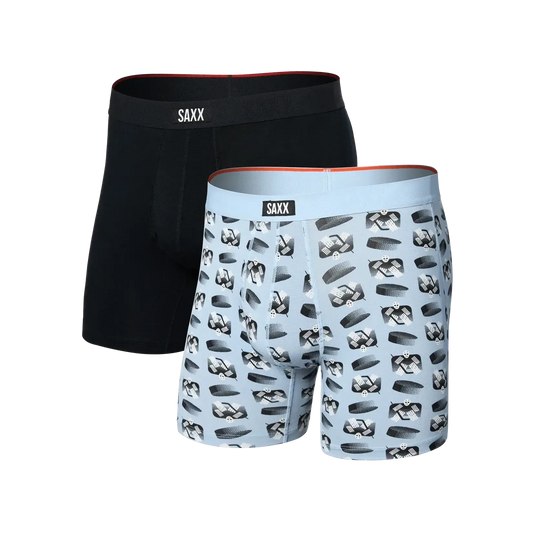 VIBE XTRA SOFT COMFORT BOXER BRIEF FLY 2PK-MENS UNDERWEAR-SAXX UNDERWEAR-JB Evans Fashions & Footwear