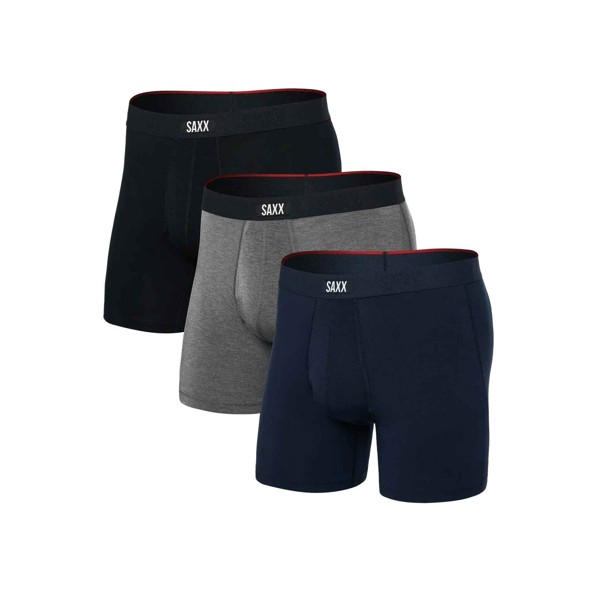 VIBE XTRA SOFT COMFORT BOXER BRIEF FLY 3PK-MENS UNDERWEAR-SAXX UNDERWEAR-JB Evans Fashions & Footwear