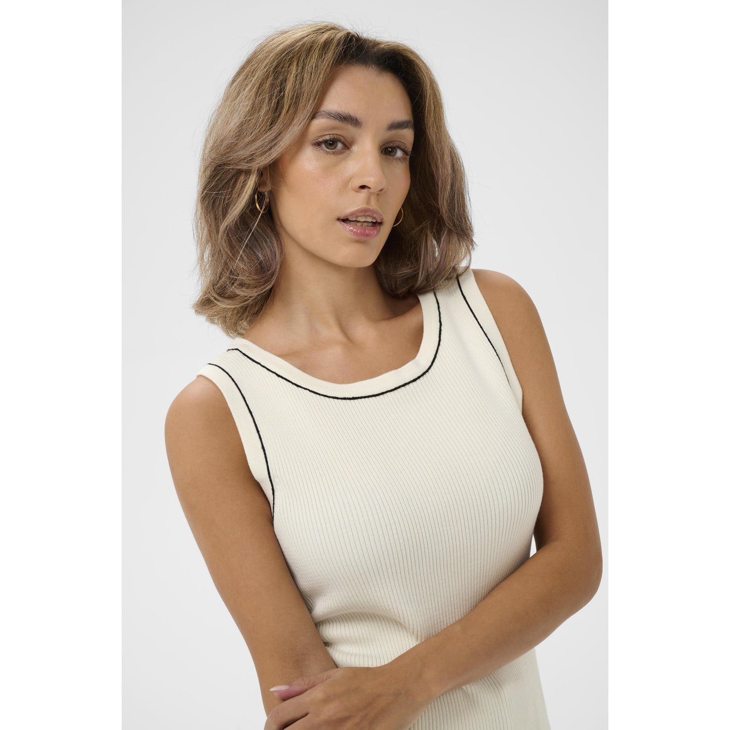 VILLEA KNIT TOP-LADIES TOPS-CREAM-JB Evans Fashions & Footwear