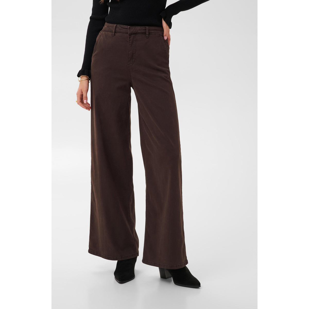 VISTI COLOURED DENIM PANT-LADIES DENIM-CREAM-JB Evans Fashions & Footwear