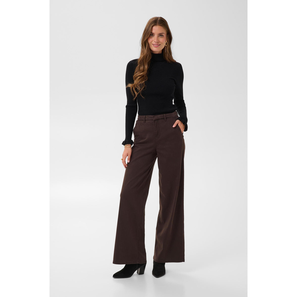 VISTI COLOURED DENIM PANT-LADIES DENIM-CREAM-JB Evans Fashions & Footwear