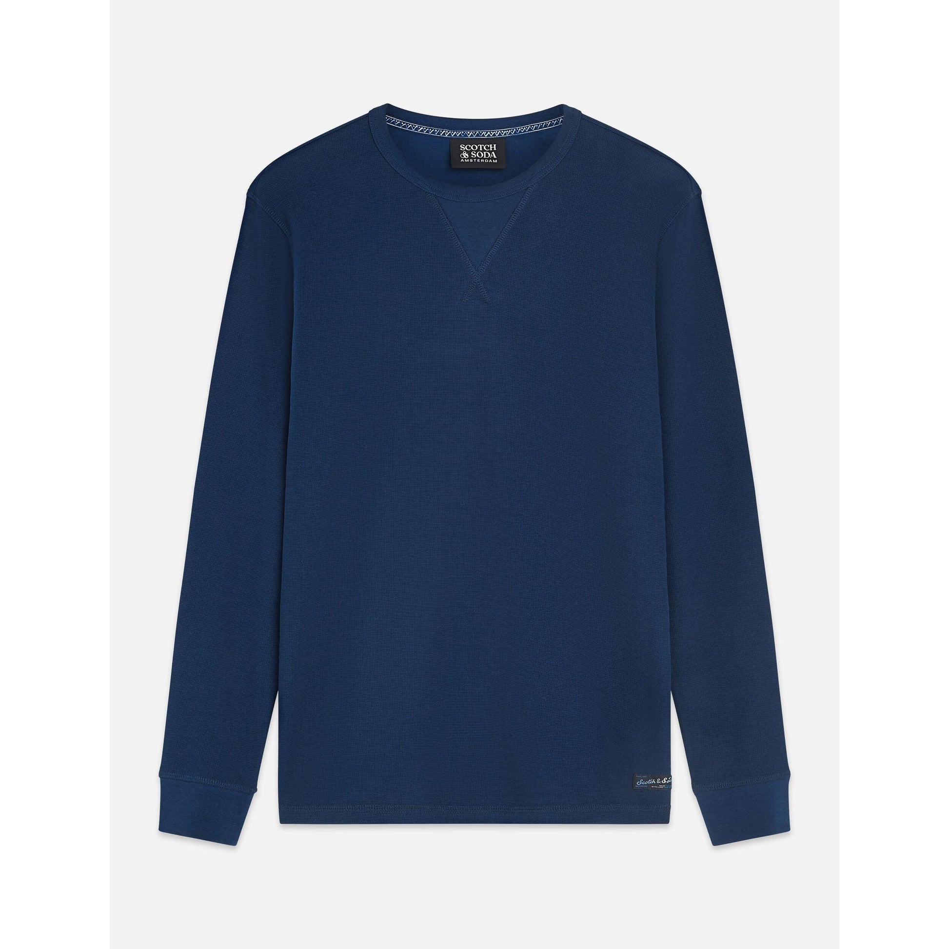 WAFFLE KNIT REGULAR FIT LONG SLEEVE-MENS SWEATERS & KNITS-SCOTCH & SODA-JB Evans Fashions & Footwear