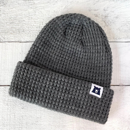 WAFFLE TOQUE - CHARCOAL-18237-O/SCHARC-MENS HATS-NORTH STANDARD TRADI-JB Evans Fashions & Footwear