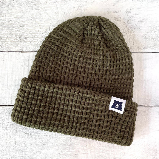 WAFFLE TOQUE - OLIVE-18234-O/SOLIVE-MENS HATS-NORTH STANDARD TRADI-JB Evans Fashions & Footwear