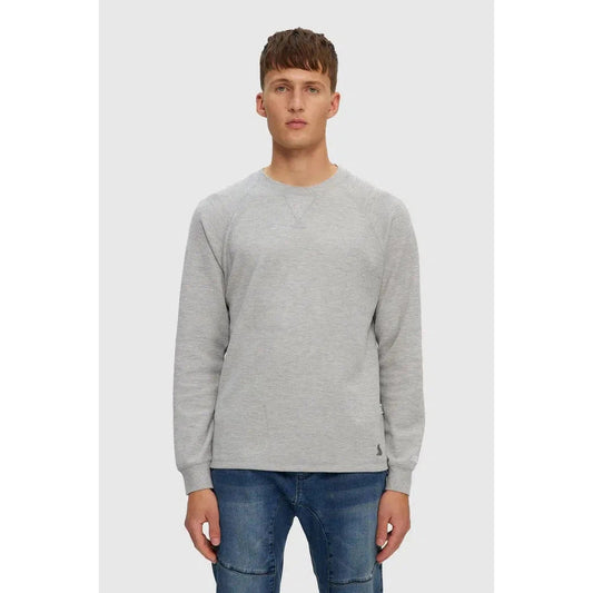 WASHED WAFFLE CREW-MENS SWEATERS & KNITS-KUWALLA-JB Evans Fashions & Footwear