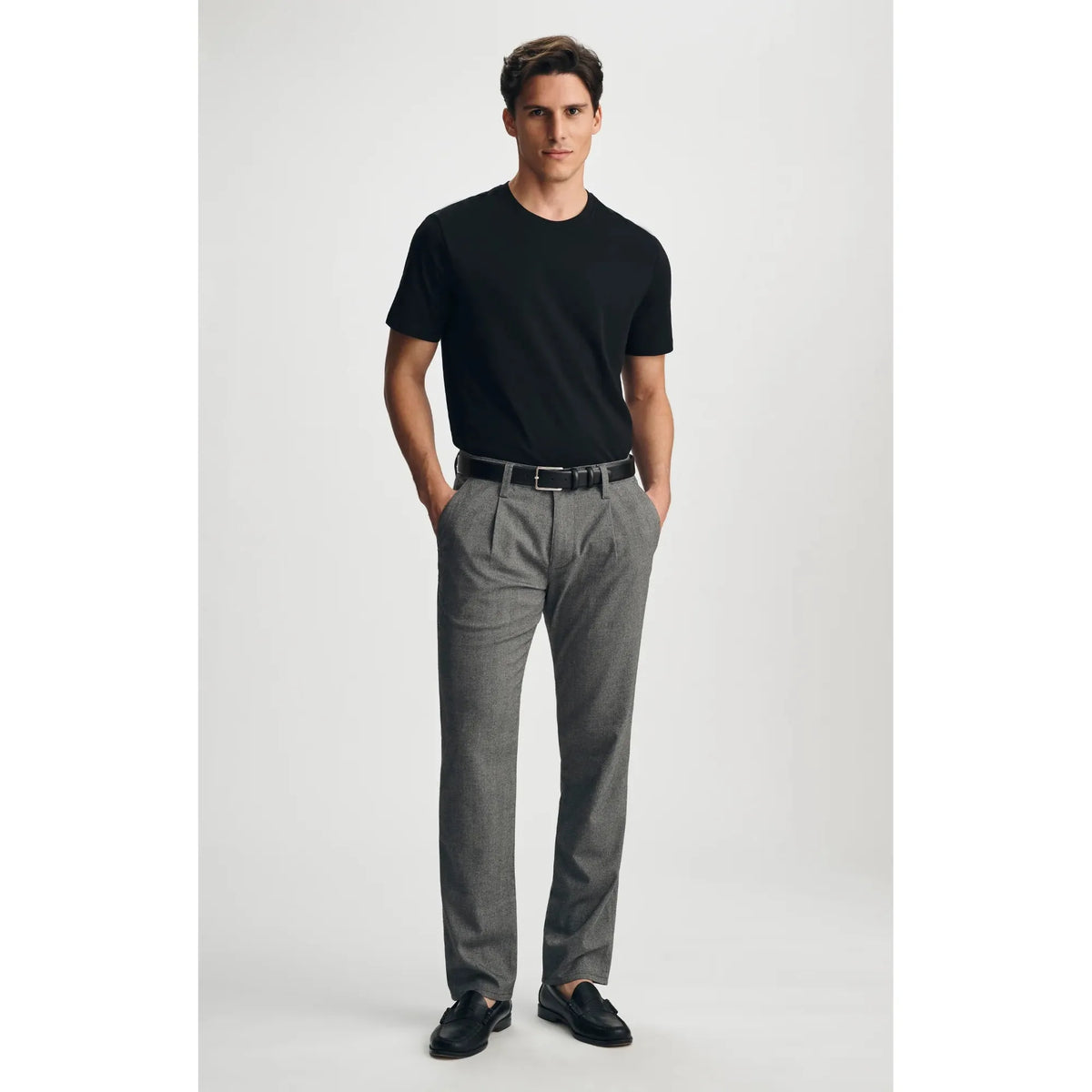 WILL PLEATED HERRINGBONE CHINO-MENS PANTS-MAVI-JB Evans Fashions & Footwear