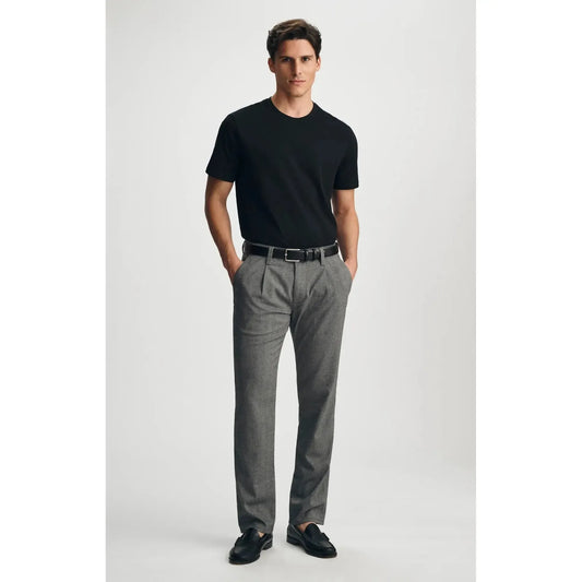 WILL PLEATED HERRINGBONE CHINO-MENS PANTS-MAVI-JB Evans Fashions & Footwear