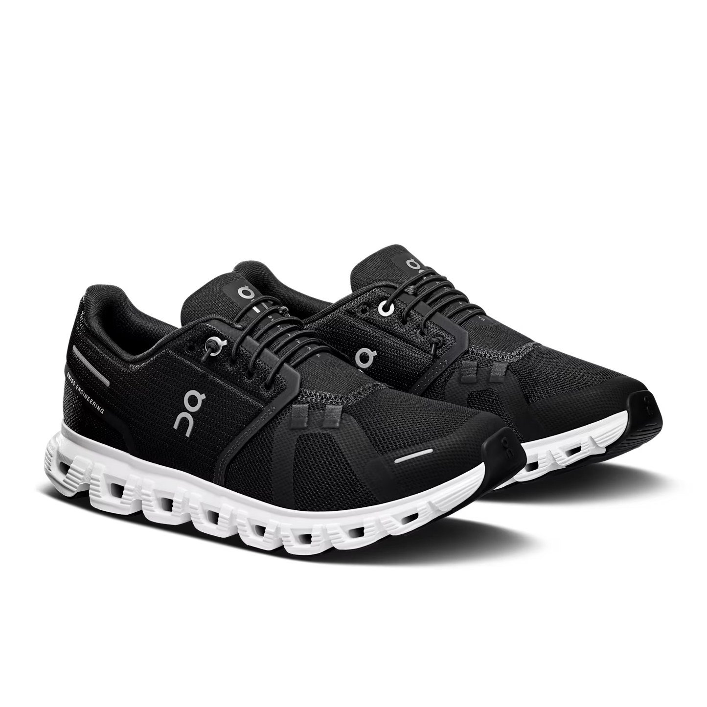 WOMEN'S CLOUD 6 BLACK WHITE-LADIES SNEAKERS-ON FOOTWEAR-JB Evans Fashions & Footwear