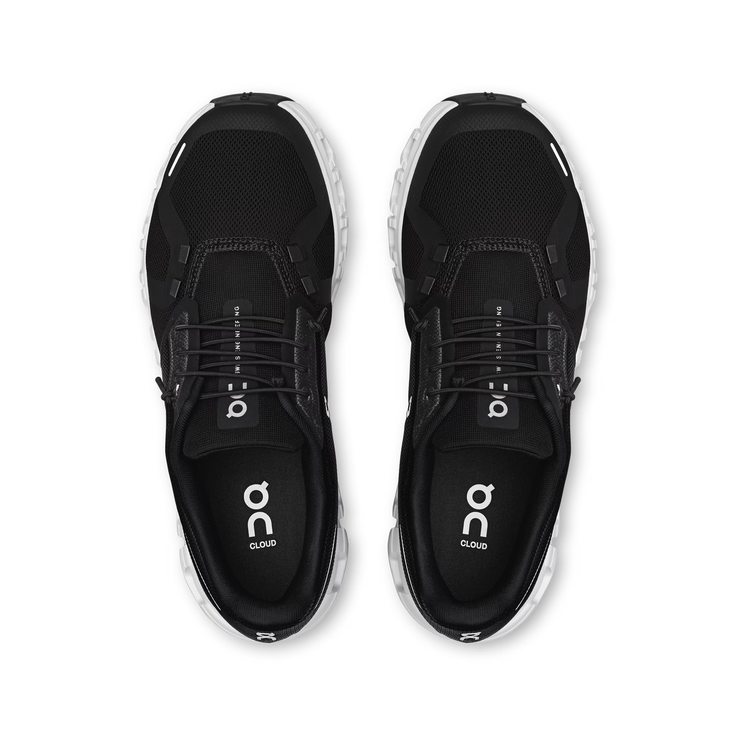 WOMEN'S CLOUD 6 BLACK WHITE-LADIES SNEAKERS-ON FOOTWEAR-JB Evans Fashions & Footwear