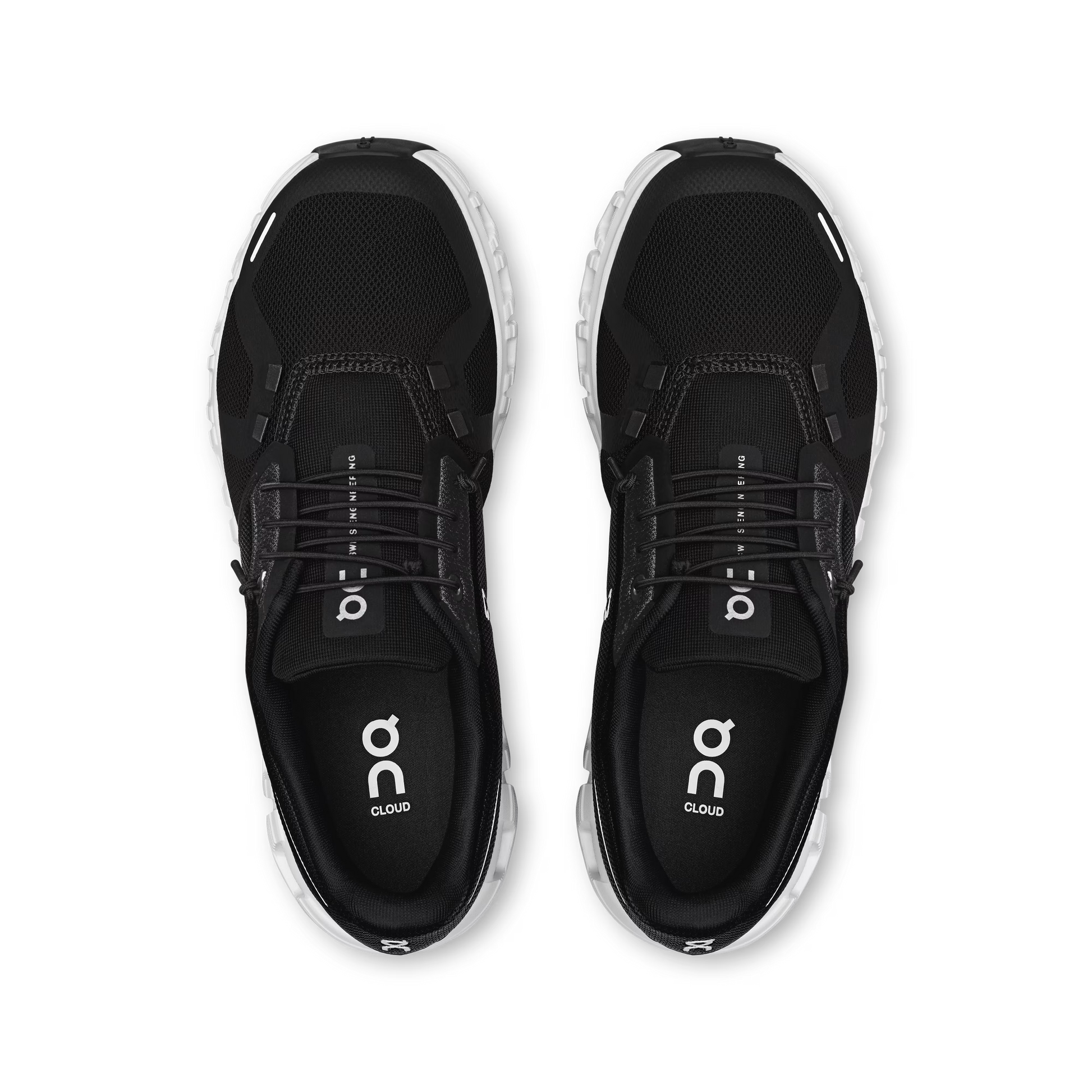 WOMEN'S CLOUD 6 BLACK WHITE-LADIES SNEAKERS-ON FOOTWEAR-JB Evans Fashions & Footwear