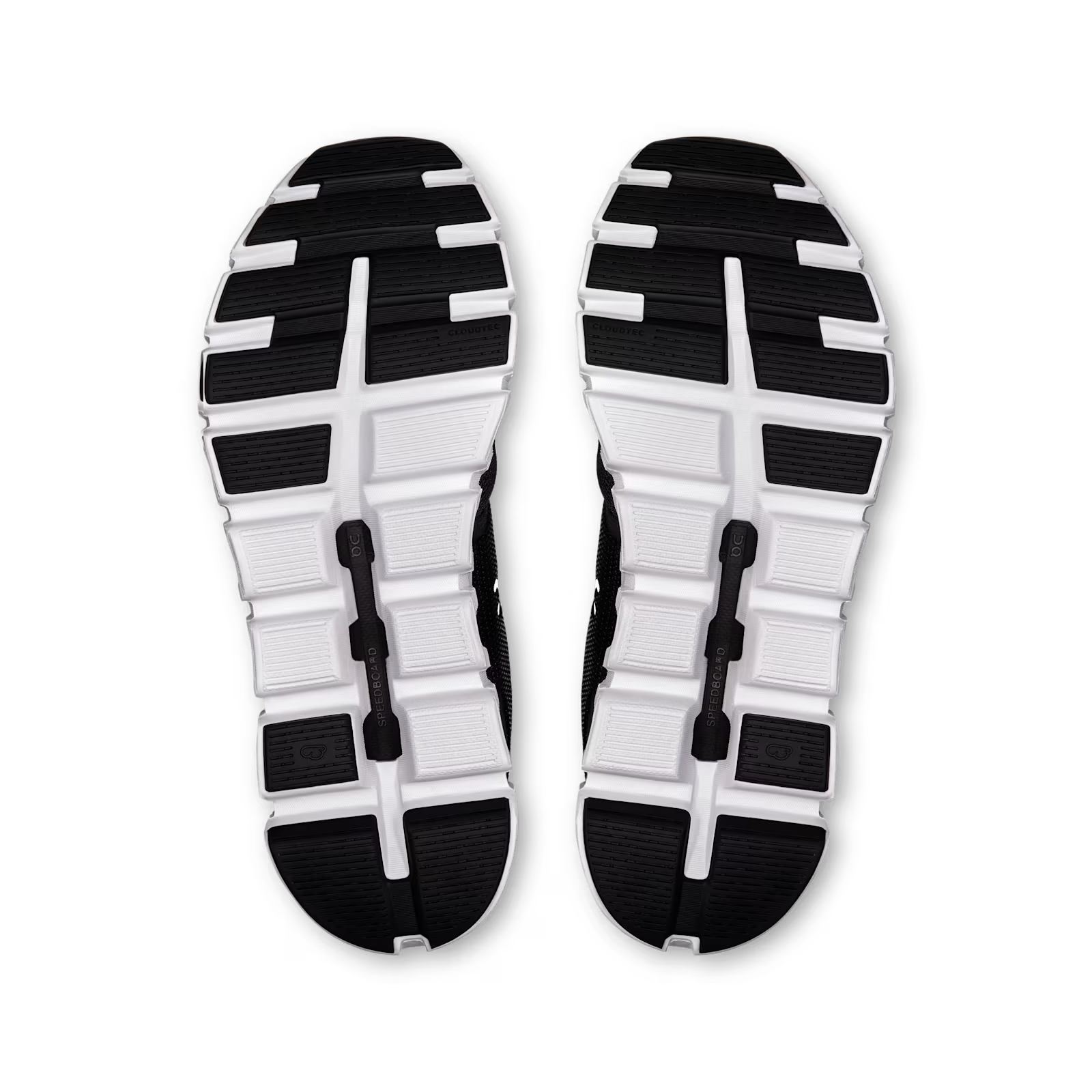 WOMEN'S CLOUD 6 BLACK WHITE-LADIES SNEAKERS-ON FOOTWEAR-JB Evans Fashions & Footwear