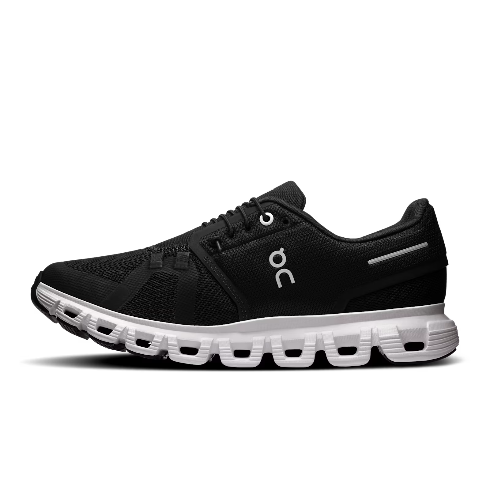 WOMEN'S CLOUD 6 BLACK WHITE-LADIES SNEAKERS-ON FOOTWEAR-JB Evans Fashions & Footwear