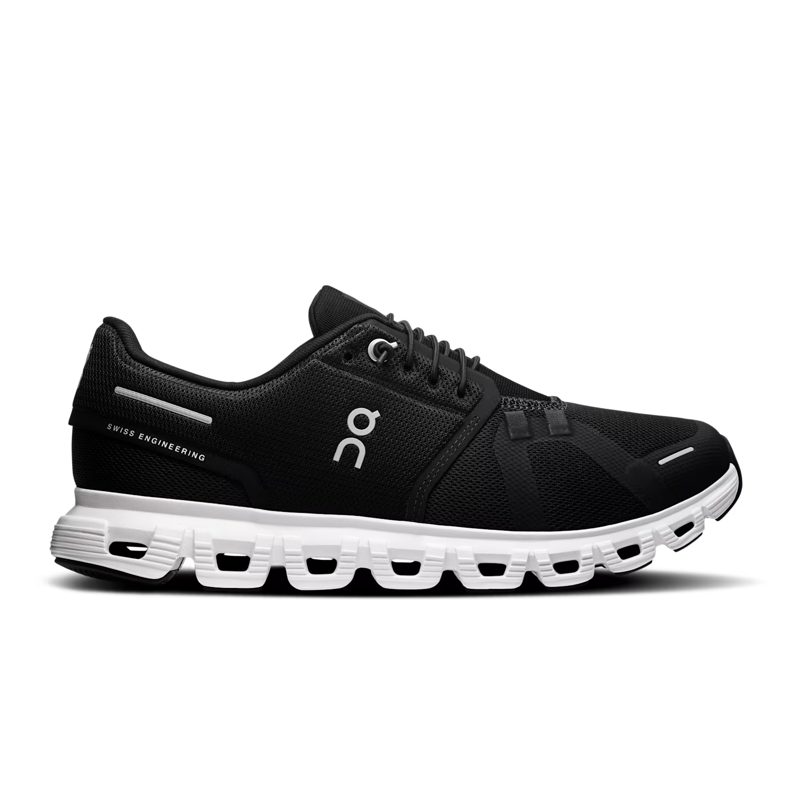 WOMEN'S CLOUD 6 BLACK WHITE-LADIES SNEAKERS-ON FOOTWEAR-JB Evans Fashions & Footwear