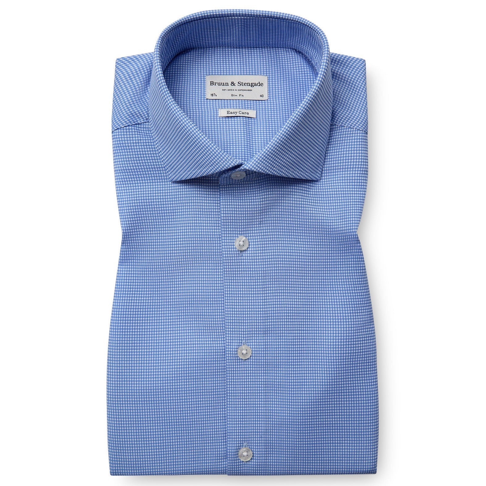 YOUNG MINI HOUNDSTOOTH WOVEN SLIM FIT-MENS SHIRTS-BRUUN STENGADE-JB Evans Fashions & Footwear