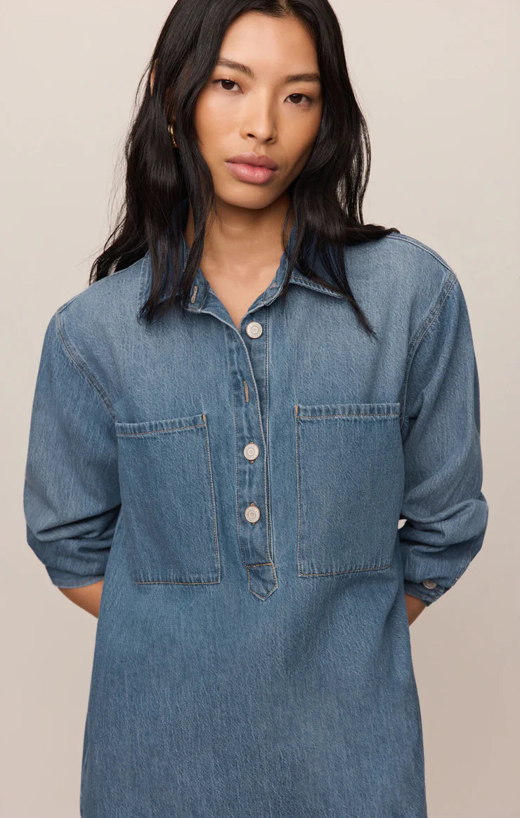 LUCIE DENIM SHIRT DRESS