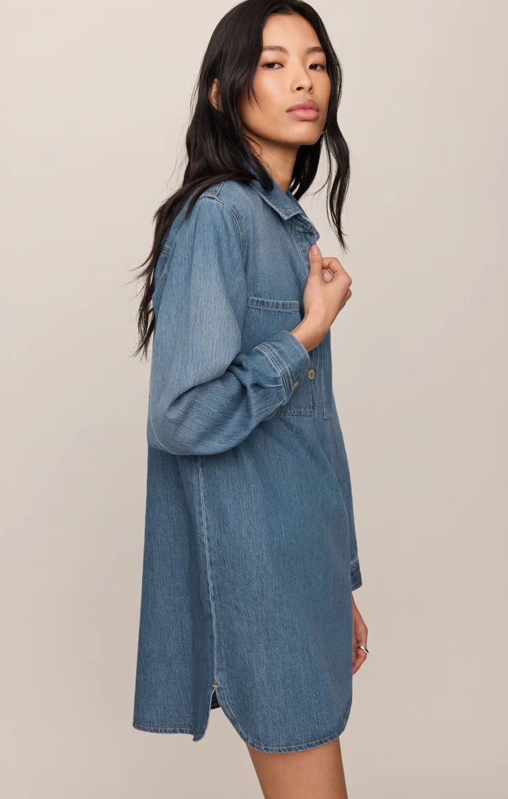 LUCIE DENIM SHIRT DRESS