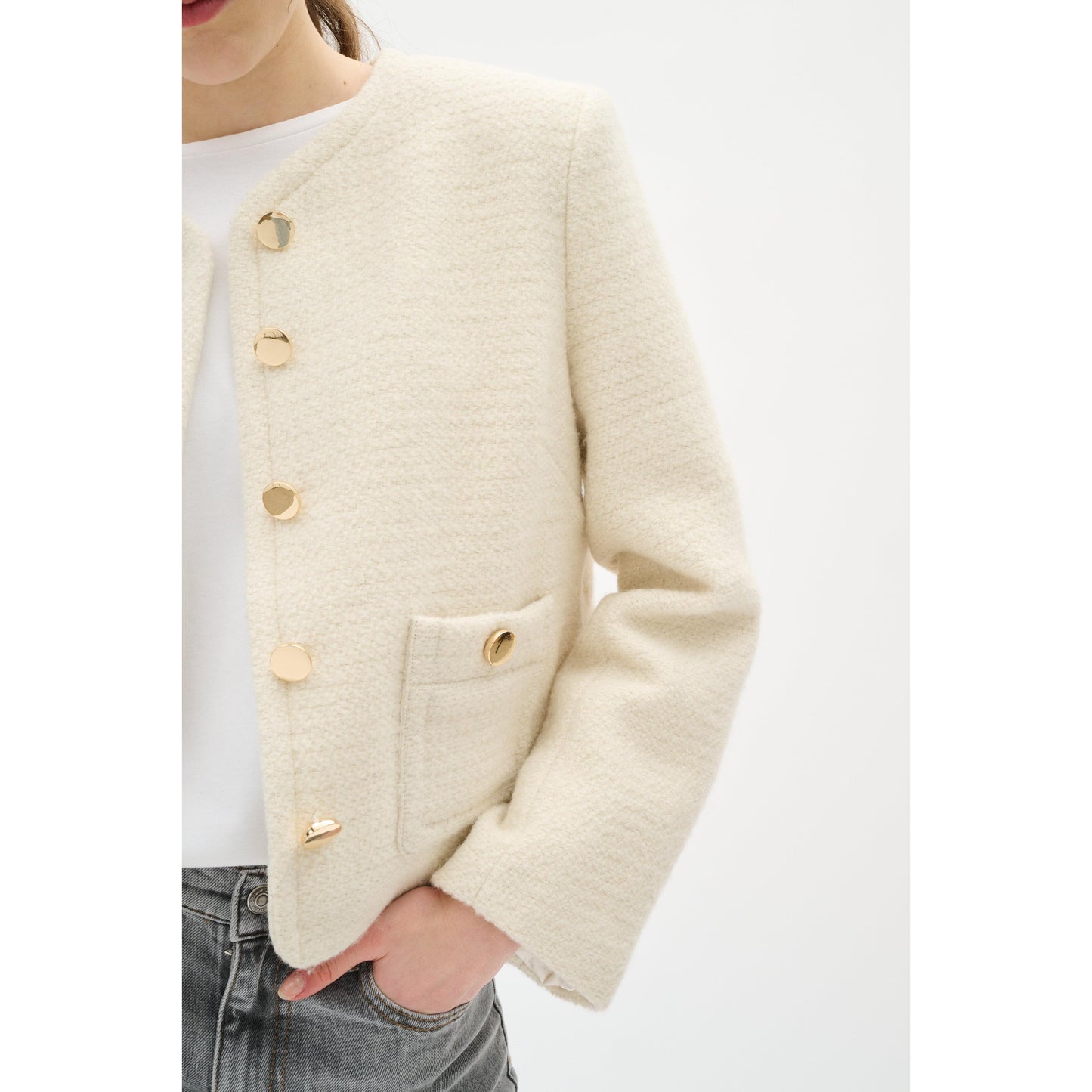 ZEENIAIW JACKET-LADIES LIGHTWEIGHT COATS & JACKETS-CREAM-JB Evans Fashions & Footwear