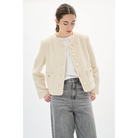 ZEENIAIW JACKET-LADIES LIGHTWEIGHT COATS & JACKETS-CREAM-JB Evans Fashions & Footwear