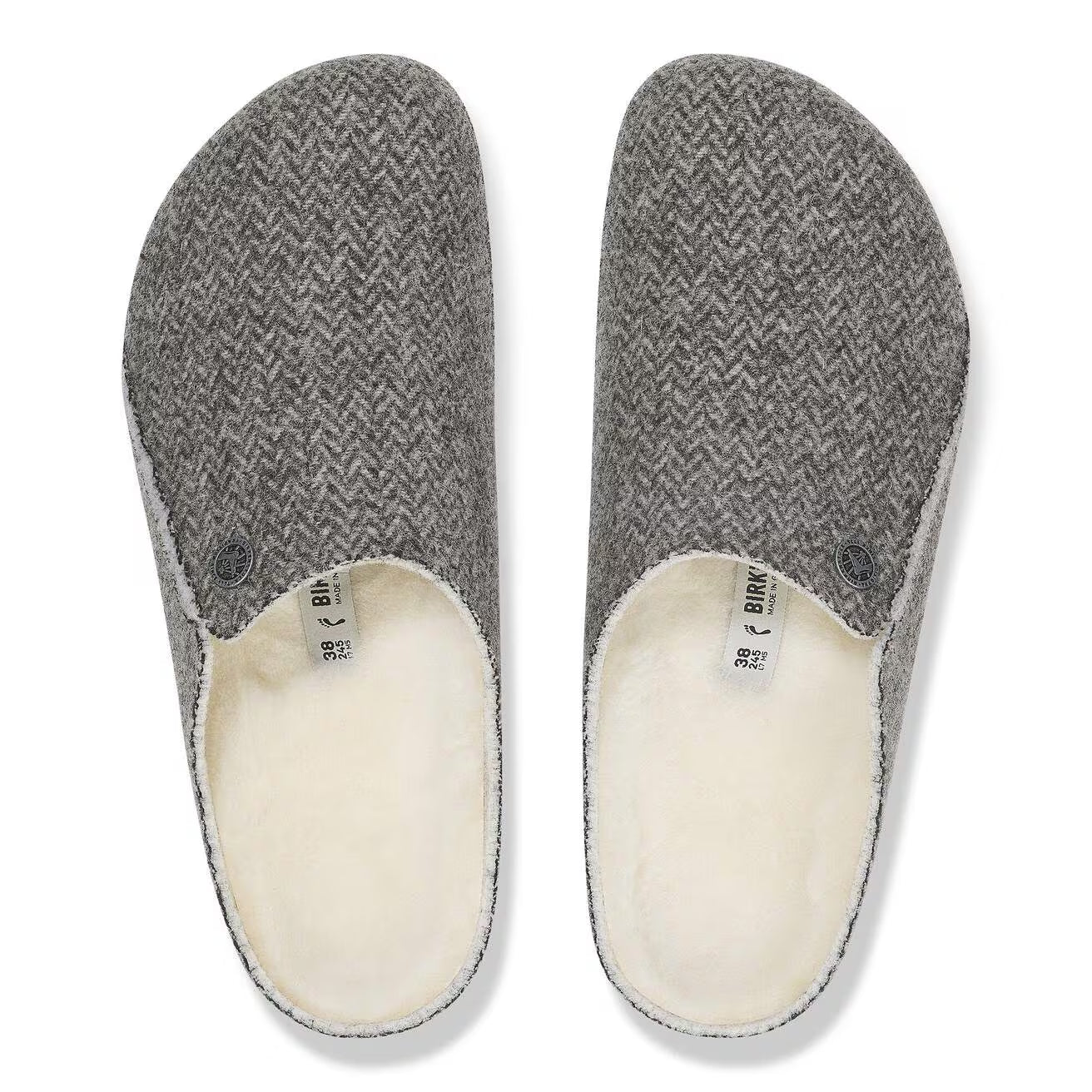 ZERMATT SHEARLING FELT HERRINGBONE N-SANDALS-BIRKENSTOCK-JB Evans Fashions & Footwear