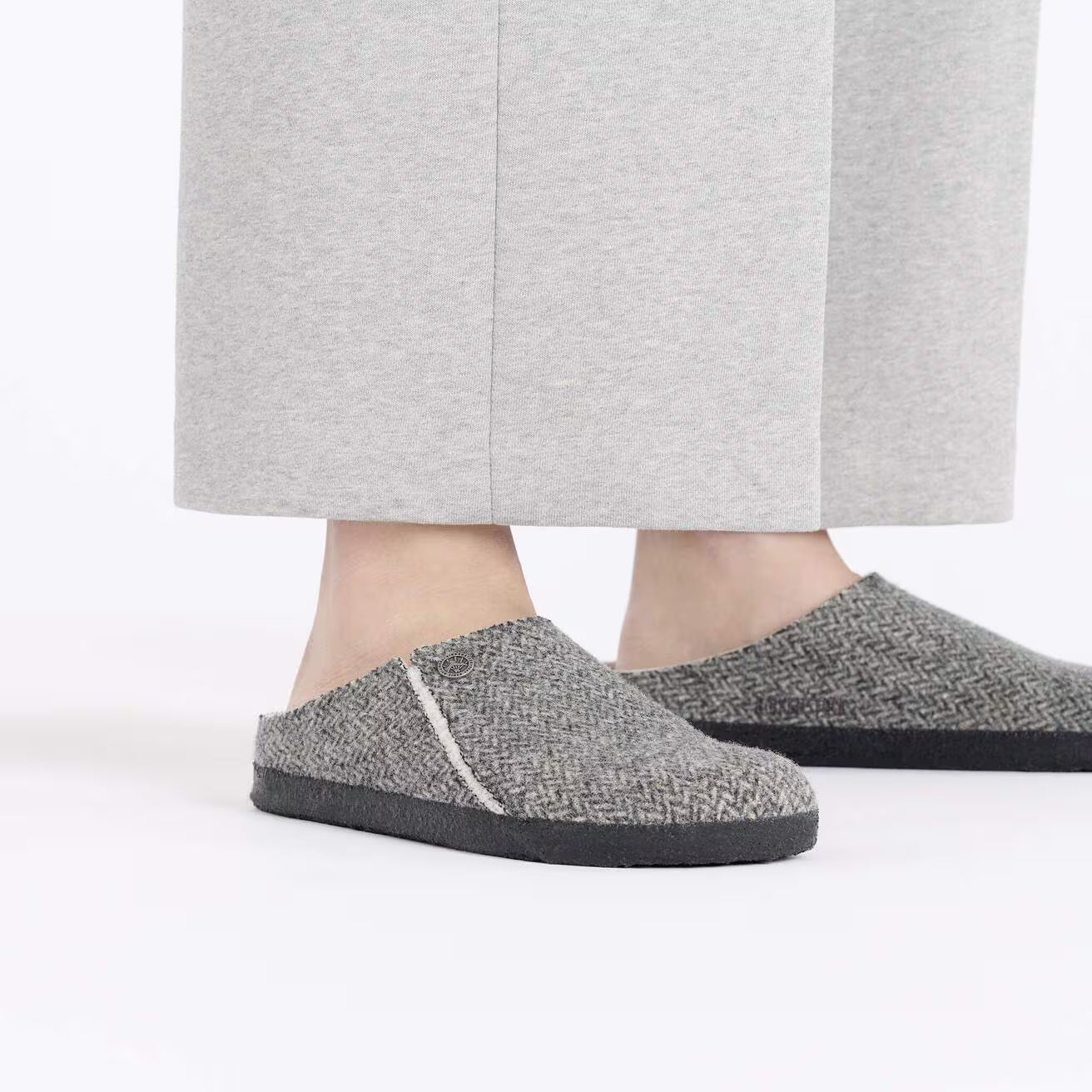 ZERMATT SHEARLING FELT HERRINGBONE N-SANDALS-BIRKENSTOCK-JB Evans Fashions & Footwear