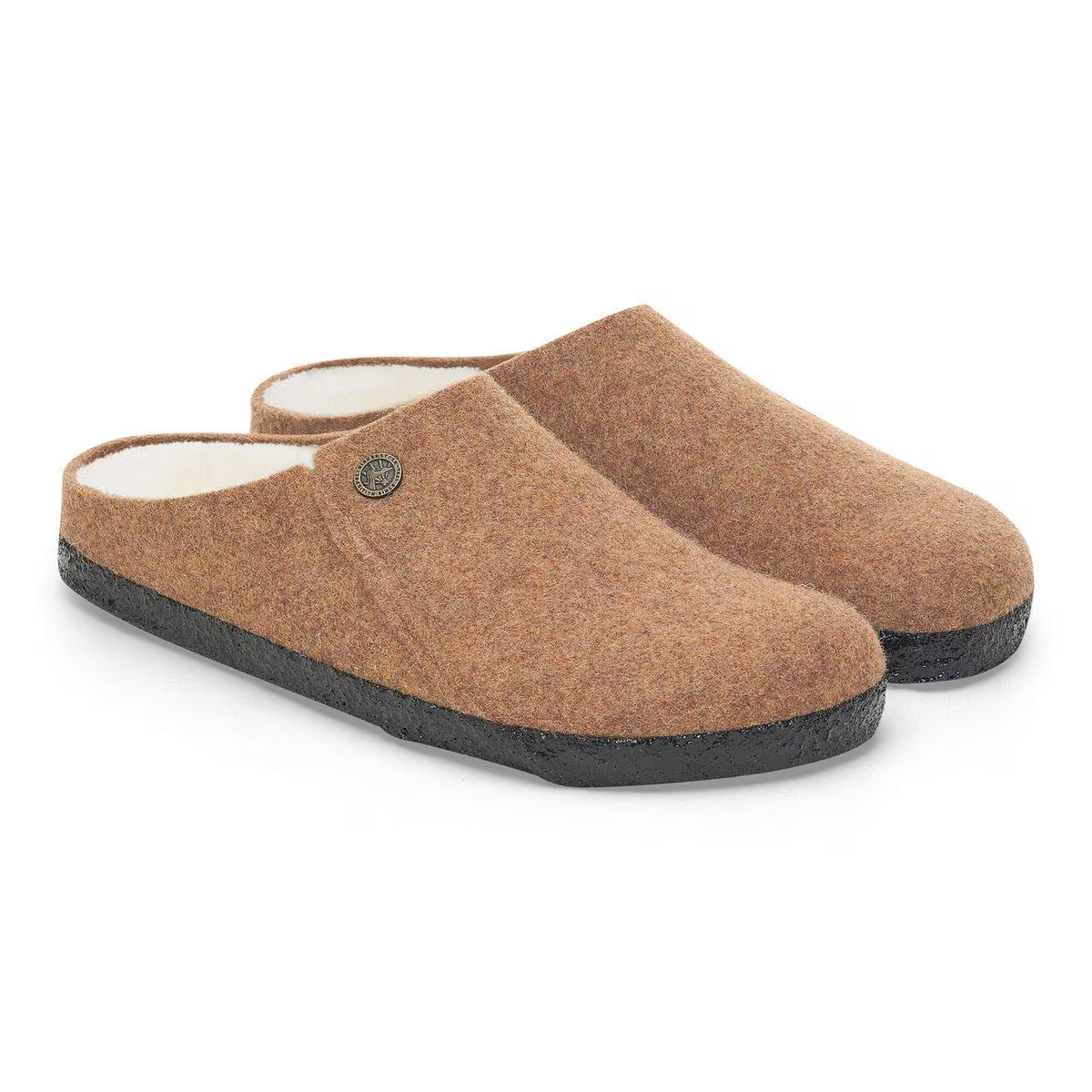 ZERMATT SHEARLING FELT TOFFEE MELANGE N-SLIPPERS-BIRKENSTOCK-JB Evans Fashions & Footwear