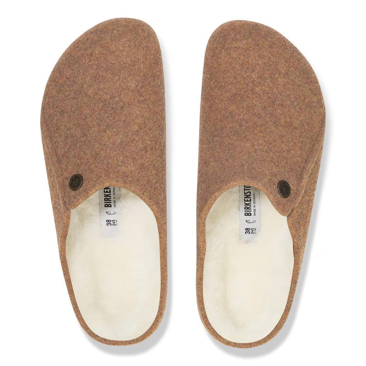 ZERMATT SHEARLING FELT TOFFEE MELANGE N-SLIPPERS-BIRKENSTOCK-JB Evans Fashions & Footwear