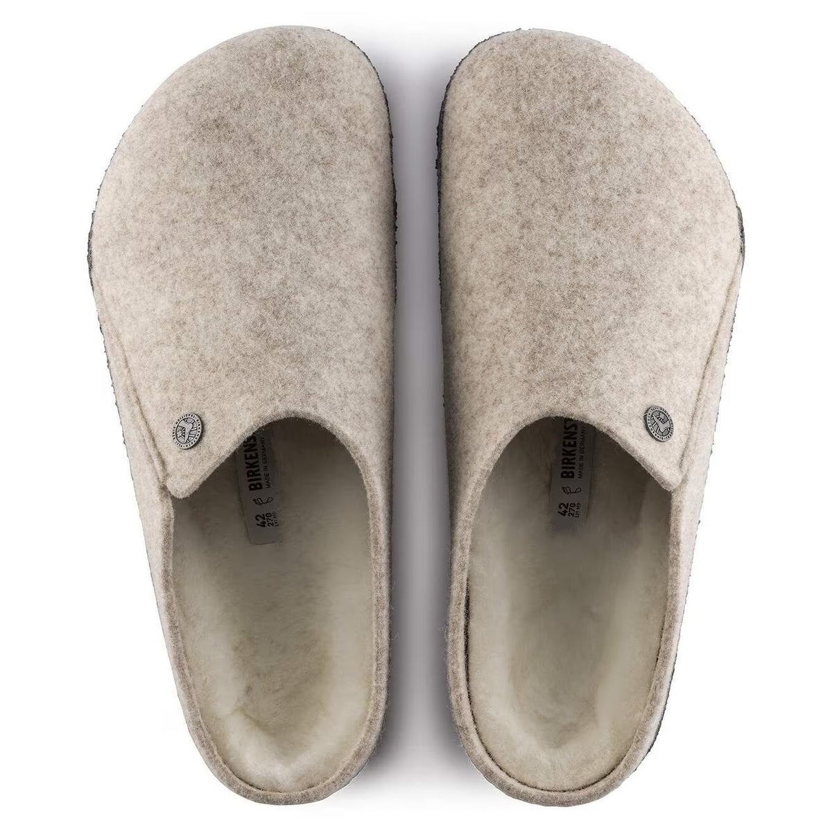 ZERMATT SHEARLING WZ EGGSHELL N-SLIPPERS-BIRKENSTOCK-JB Evans Fashions & Footwear
