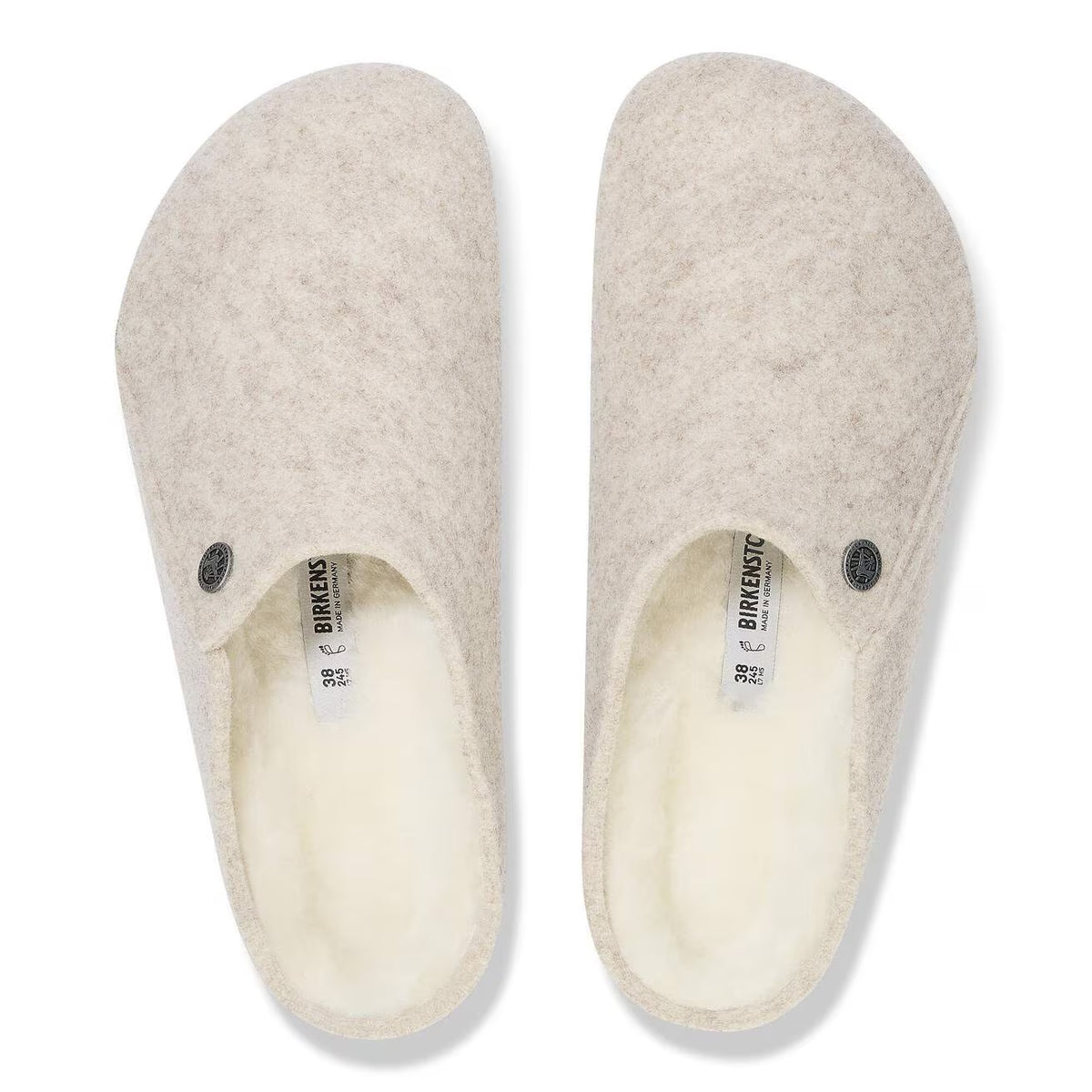 ZERMATT SHEARLING WZ EGGSHELL N-SLIPPERS-BIRKENSTOCK-JB Evans Fashions & Footwear