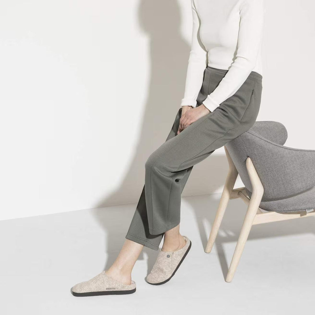 ZERMATT SHEARLING WZ EGGSHELL N-SLIPPERS-BIRKENSTOCK-JB Evans Fashions & Footwear
