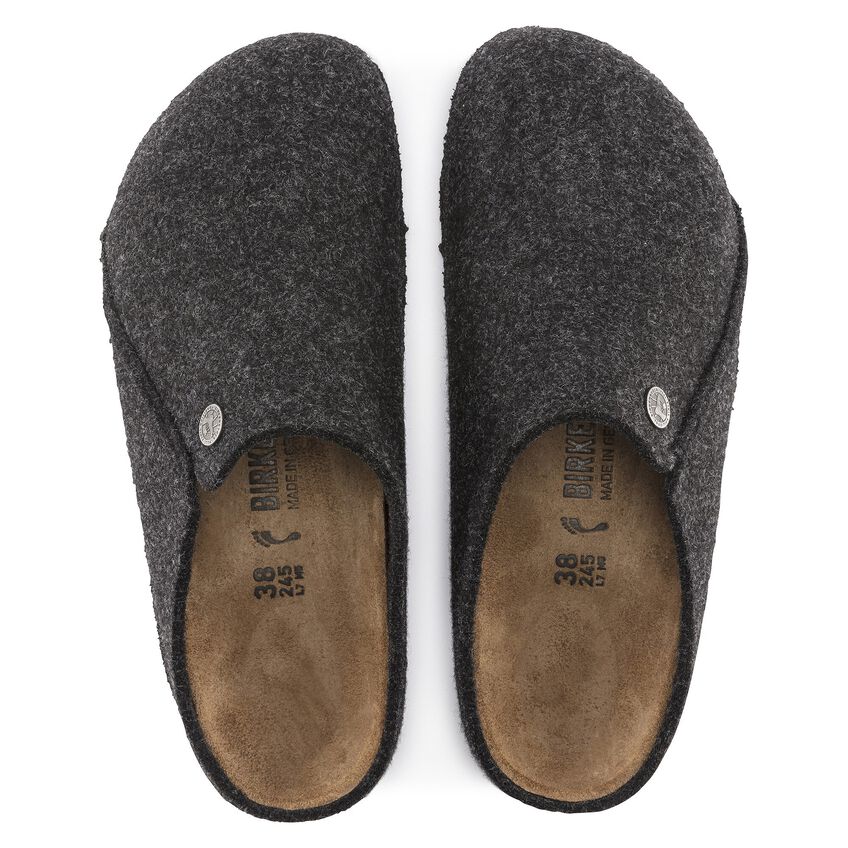 ZERMATT STANDARD WOOL ANTHRACITE R-SLIPPERS-BIRKENSTOCK-JB Evans Fashions & Footwear