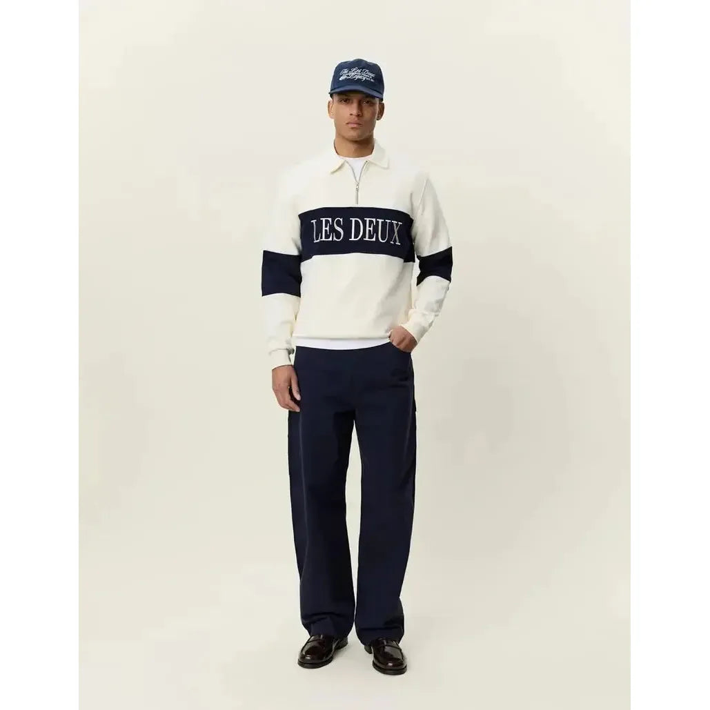 ZIPPER RUGBY SWEATSHIRT-MENS SWEATERS & KNITS-LES DEUX-JB Evans Fashions & Footwear