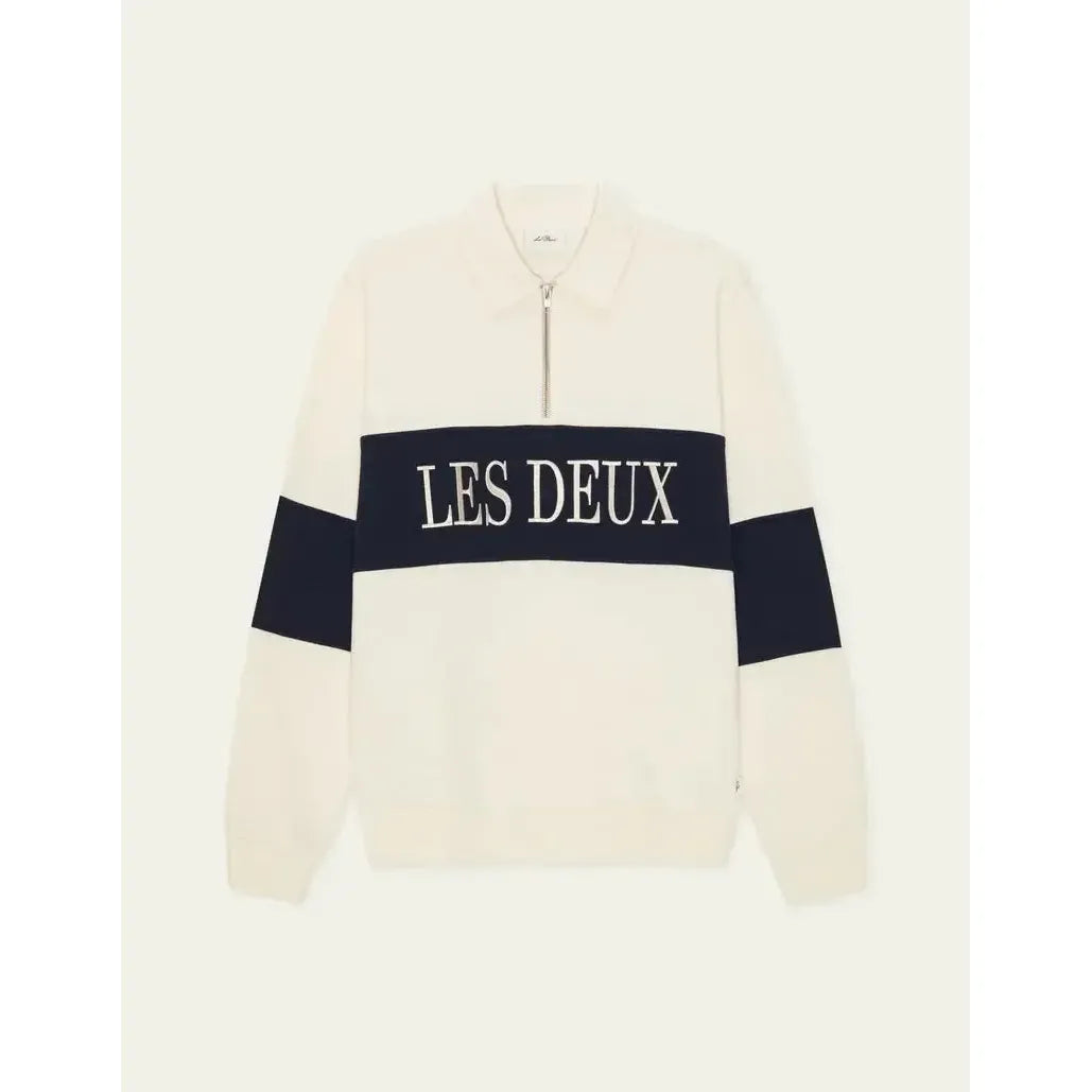 ZIPPER RUGBY SWEATSHIRT-MENS SWEATERS & KNITS-LES DEUX-JB Evans Fashions & Footwear